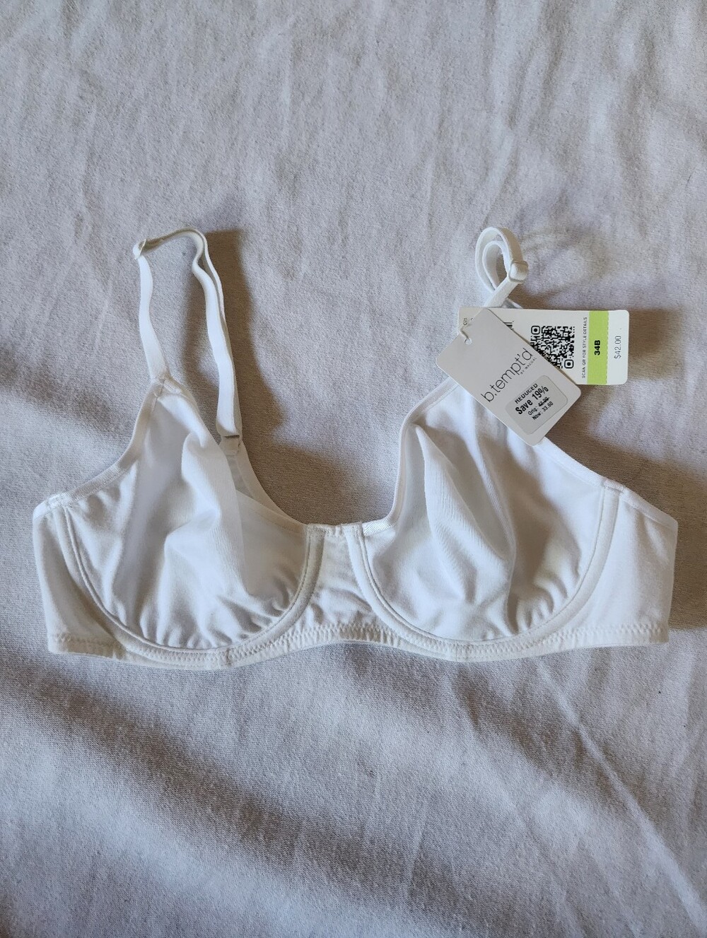 NWT b.tempt'd by Wacoal White Underwire Bra 34B
